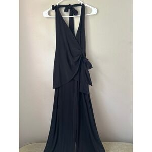 White‎ House Black Market Jumpsuit Wide Leg Halter Sleeveless Evening